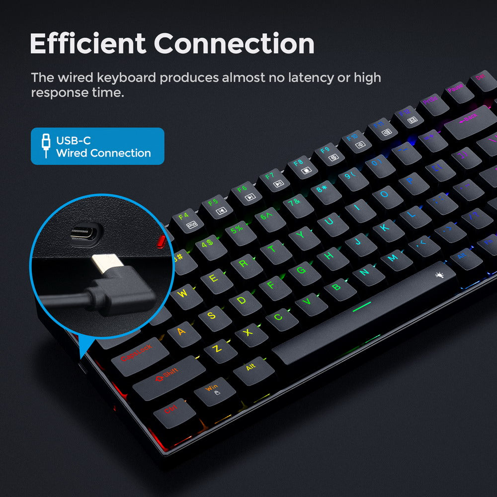 Redragon K629-RGB Phantom RGB  Backlight Mechanical Gaming keyboard 84 keys Red Switch - Black