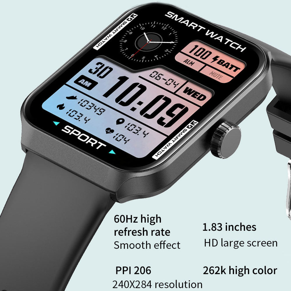 Inteligentné hodinky NX25, 1,83 palcový HD displej, Bluetooth volania, monitorovanie spánku, tepovej frekvencie a kyslíku v krvi, viaceré režimy pre rôzne sporty.