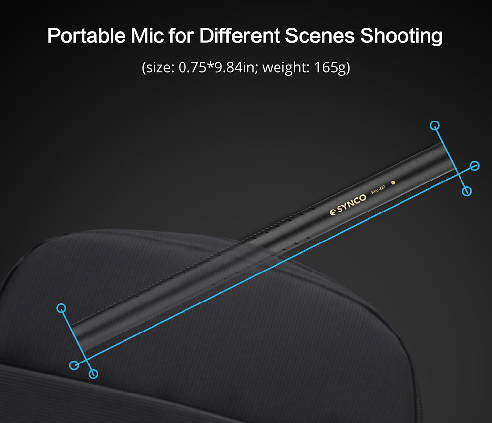 Hyperkardioidný puškoidný mikrofon SYNCO D2