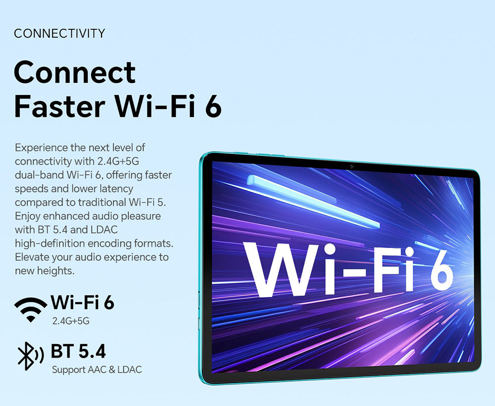 Tablet Teclast P30 s 10,1" displejom, Android 15, 4 GB RAM, 64 GB ROM, 5MP duálna AI kamera, rozlíšenie 1280x800, osemjadrový procesor, batéria 6000 mAh, port Type-C/GMS/Wi-Fi/Bluetooth/3,5 mm jack.