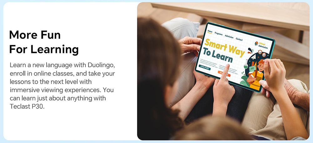 Tablet Teclast P30 s 10,1" displejom, Android 15, 4 GB RAM, 64 GB ROM, 5MP duálna AI kamera, rozlíšenie 1280x800, osemjadrový procesor, batéria 6000 mAh, port Type-C/GMS/Wi-Fi/Bluetooth/3,5 mm jack.