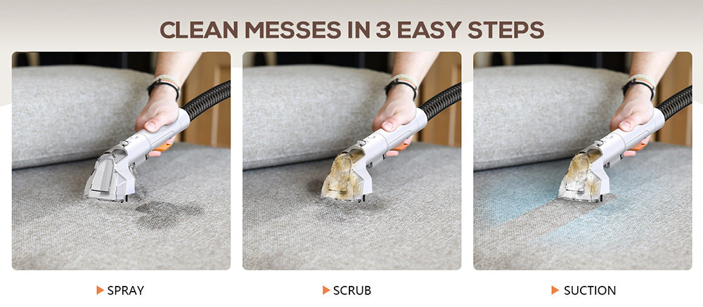 Teendow C5 vysávač na čistenie kobercov, 11KPa silný sací výkon, ≤80dB nízka hlučnost, 1500ml veľká kapacita nádržky na vodu