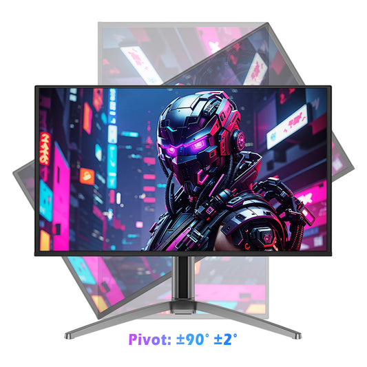TITAN ARMY G27T8T Gaming Monitor, 26.5-inch 2560*1440 QD-OLED Screen, 360Hz Refresh Rate, 0.03ms GTG, 1000 nits, HDR 400, Adaptive-Sync, Game Assist, 65W Type-C Charging, Dual Speakers, Ambient Light, 2*HDMI 2.1 1*DP 1.4 1*USB-A 1*USB-B 1*Audio