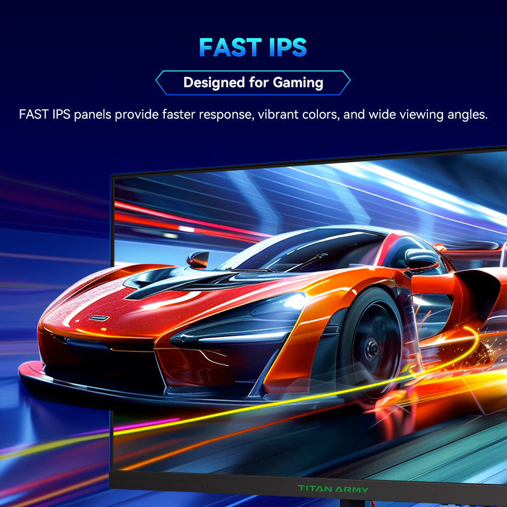 Herný monitor TITAN ARMY P2510S, 24,5'' 2560*1440 QHD FAST IPS displej, obnovovacia frekvencia 240 Hz, 1 ms GTG, 95 % DCI-P3, HDR10, Adaptive-Sync, Dynamic OD, režim Game Rush, PIP & PBP zobrazenie, všestranné režimy obrazu, redukcia modrého svetla, uchytenie na stenu VESA.