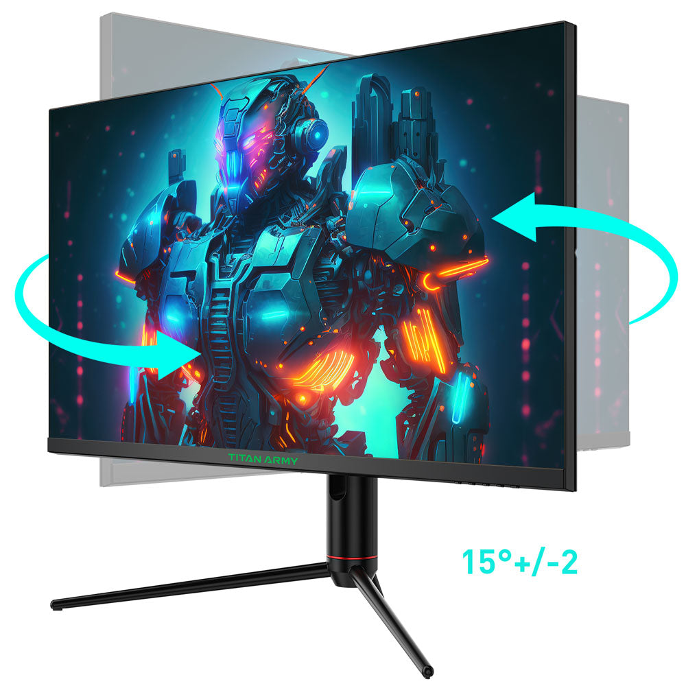 TITAN ARMY P32A2S2 Gaming Monitor, 2560 x 1440 QHD FAST IPS Panel, 240Hz Refresh Rate, HDR400, 1ms GTG, GamePlus Mode, Adaptive Sync, PIP/PBP Split Screen, 2*HDMI 2.1 2*DP 1.4, E-Sport Backlights, Adjustable Stand