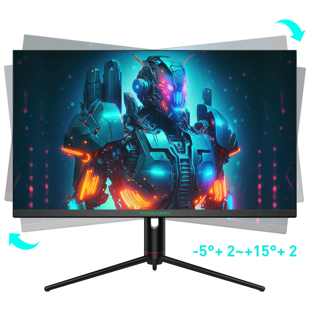 TITAN ARMY P32A2S2 Gaming Monitor, 2560 x 1440 QHD FAST IPS Panel, 240Hz Refresh Rate, HDR400, 1ms GTG, GamePlus Mode, Adaptive Sync, PIP/PBP Split Screen, 2*HDMI 2.1 2*DP 1.4, E-Sport Backlights, Adjustable Stand