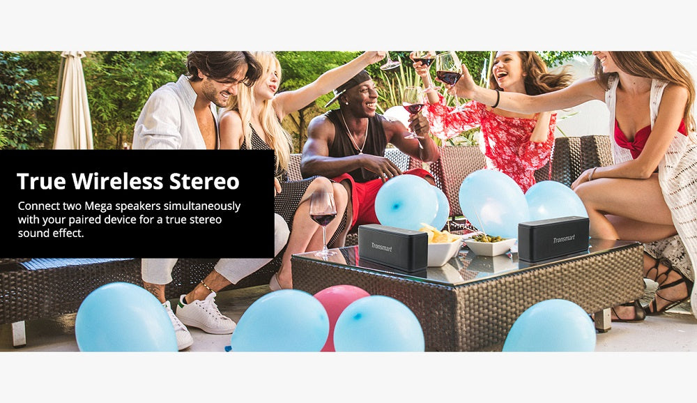 Bluetooth reproduktor Tronsmart Element Mega SoundPulse™ s výkonným 40W maximálným výstupom, 3D digitálnym zvukom, TWS a intuitívnym dotykovým ovládáním – čierna farba