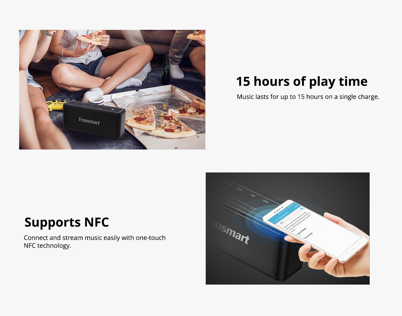 Bluetooth reproduktor Tronsmart Element Mega SoundPulse™ s výkonným 40W maximálným výstupom, 3D digitálnym zvukom, TWS a intuitívnym dotykovým ovládáním – čierna farba