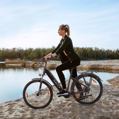 TTGO C7(ZZ-28ST) Electric Bike, 250W BAFANG Mid Drive Motor, 36V 20Ah Battery, 700C*45C Tire, 25km/h Max Speed, 160-180km Range, Hydraulic Disc Brake, Shimano 9-speed, LCD Display - White