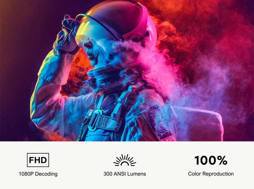 Prenosný projektor ULTIMEA Apollo P10, 300 ANSI, dekódovanie 1080P, natívne rozlíšenie 720P, WiFi 2,4 GHz/5 GHz