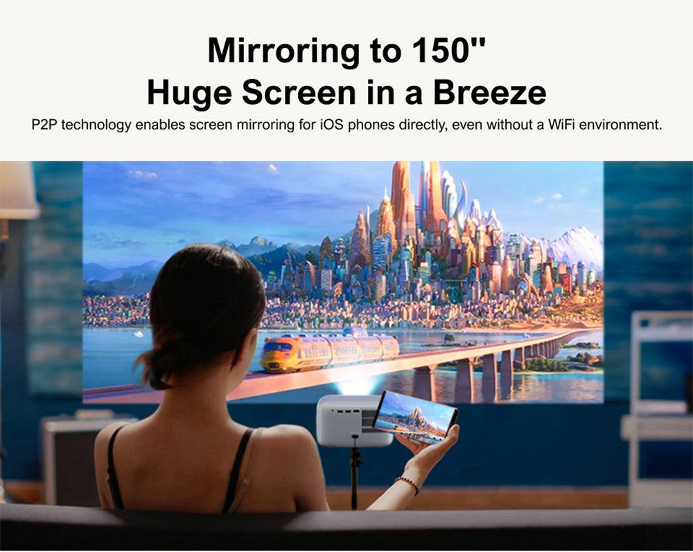 Prenosný projektor ULTIMEA Apollo P10, 300 ANSI, dekódovanie 1080P, natívne rozlíšenie 720P, WiFi 2,4 GHz/5 GHz