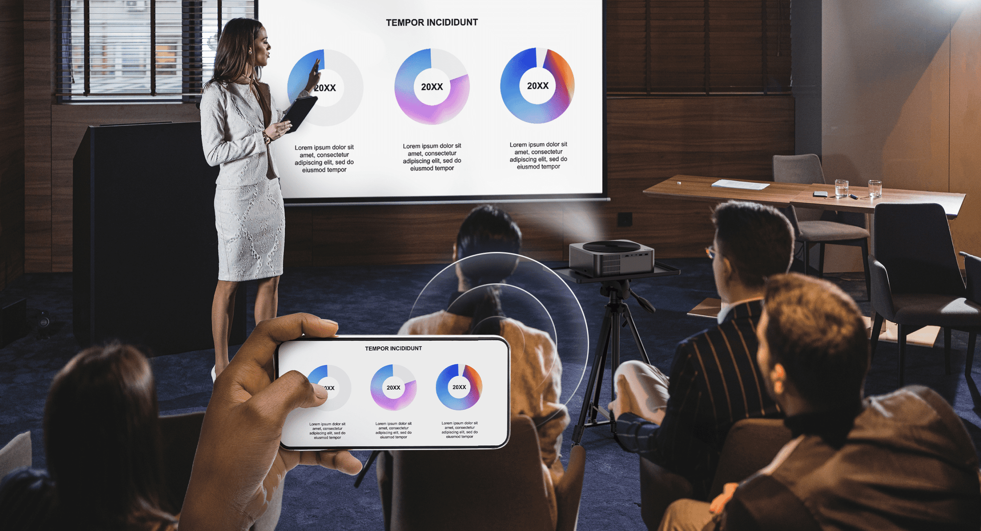 LCD projektor Ultimea Apollo P40 s natívnym rozlíšením 1080P