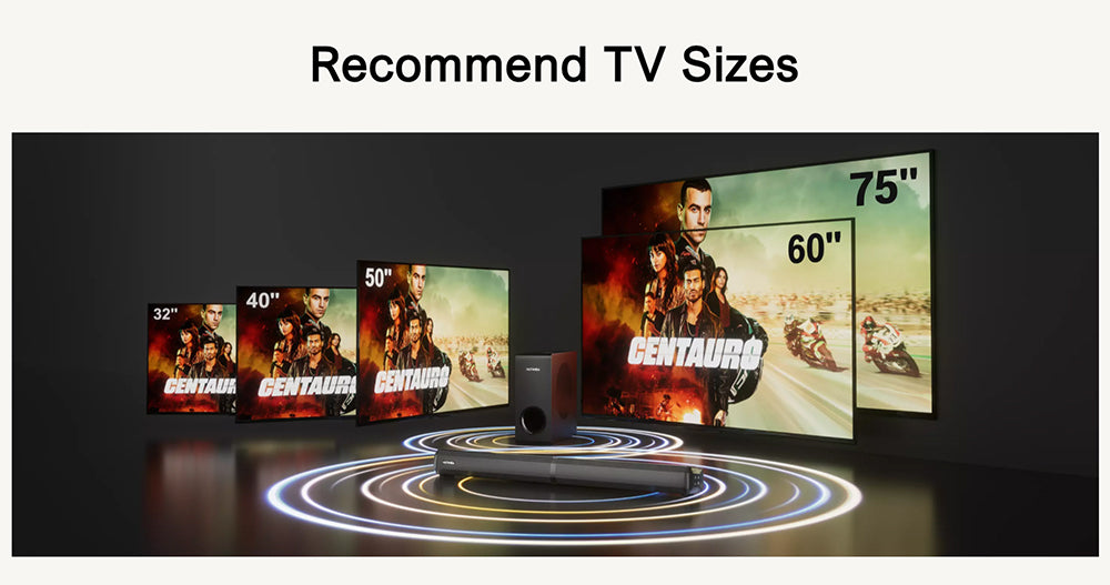 Ultimea Apollo S50 4.1 kanálový odnímateľný soundbar s subwooferom, Bluetooth 5.3, nastaviteľná úroveň basov, 3 režimy ekvalizácie