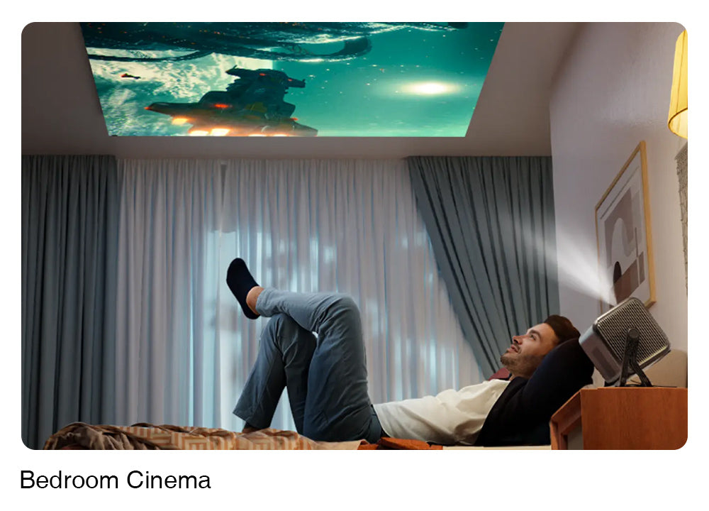 Projektor ULTIMEA Nova C40 s otočným statívom, 600 ANSI, dekódovanie 4K, natívne 1080P, Bluetooth 5.3, Android TV 11.0, Dolby Audio, automatické zaostrenie a korekcia lichobežníkového zkreslenia