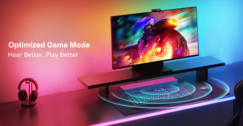 Zvukový panel ULTIMEA Nova S40 s drátovým subwooferom, 2.1 kanálový, s diaľkovým ovládaním, režimy Film/Hudba/Hra, ARC/Optický/AUX/USB/Bluetooth 5.3 pripojenie, pre TV, PC a hry.