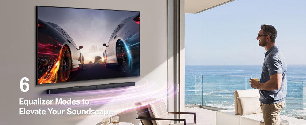 Súprava reproduktorov s 7.1.4 kanálovým soundbarom a subwooferom Ultimea Nova S90, Dolby Atmos, špičkový výkon 740 W, priechod signálu 4K HDR, 6 režimov ekvalizéra