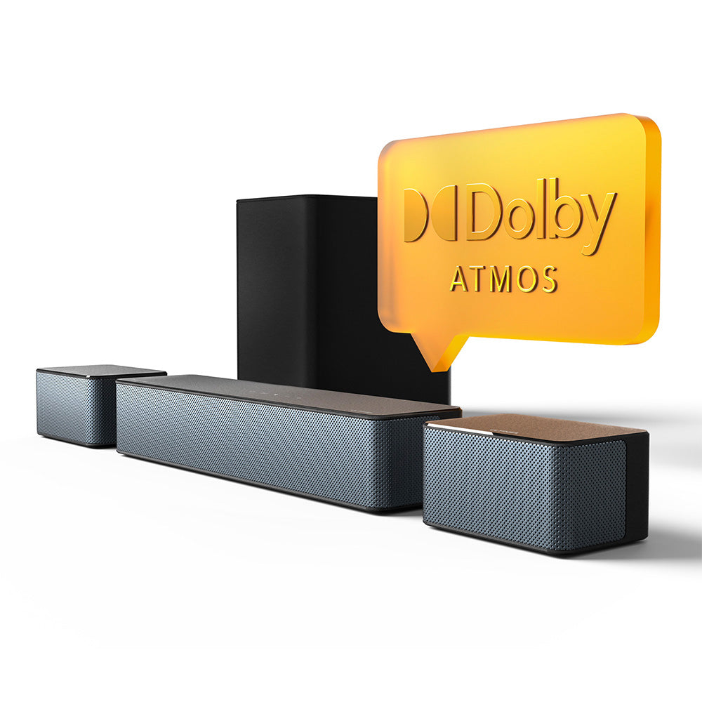 Ultimea Poseidon D60 5.1 Soundbar Subwoofer Speaker Kit, Dolby Atmos 5.1, Adjustable Surround Level, Multiple Modes