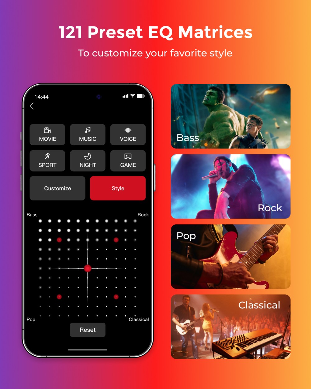 Zvuková lišta ULTIMEA Apollo S80 5.1, ovládanie cez inteligentnú aplikáciu, dynamické svetelné efekty, nastavenie RGB osvetlenia a jasu, 121 predvolených ekvalizačných matíc, odnímateľný dizajn.