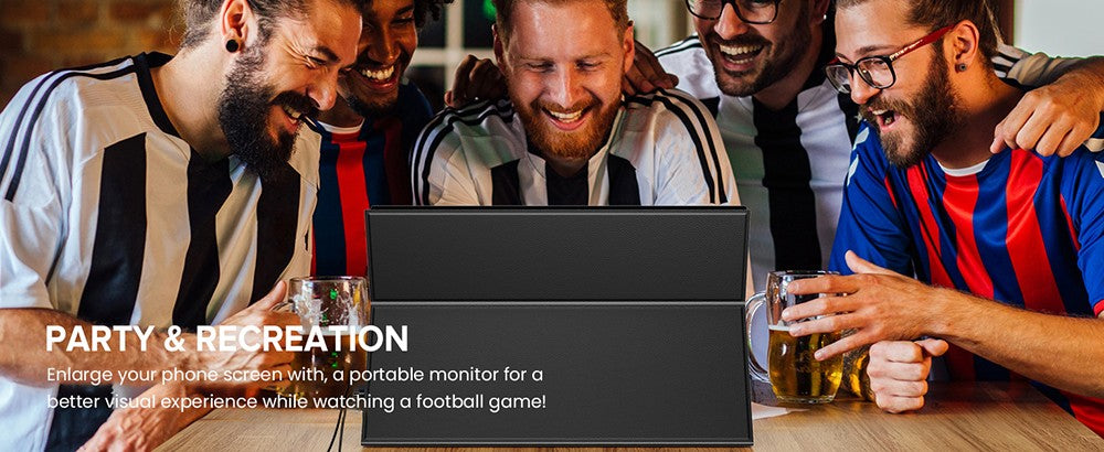 Prenosný herný monitor UPERFECT K118 18'', obnovovacia frekvencia 144 Hz, 2560x1600 QHD IPS displej, kontrastný pomer 1000:1, FreeSync, HDR, 100% DCI-P3, vstavaný reproduktor, doba odezvy 9 ms, nízke modré svetlo, VESA úchyt, 1x Mini HDMI, 1x Type-C, 1x audio jack - EU zástrčka