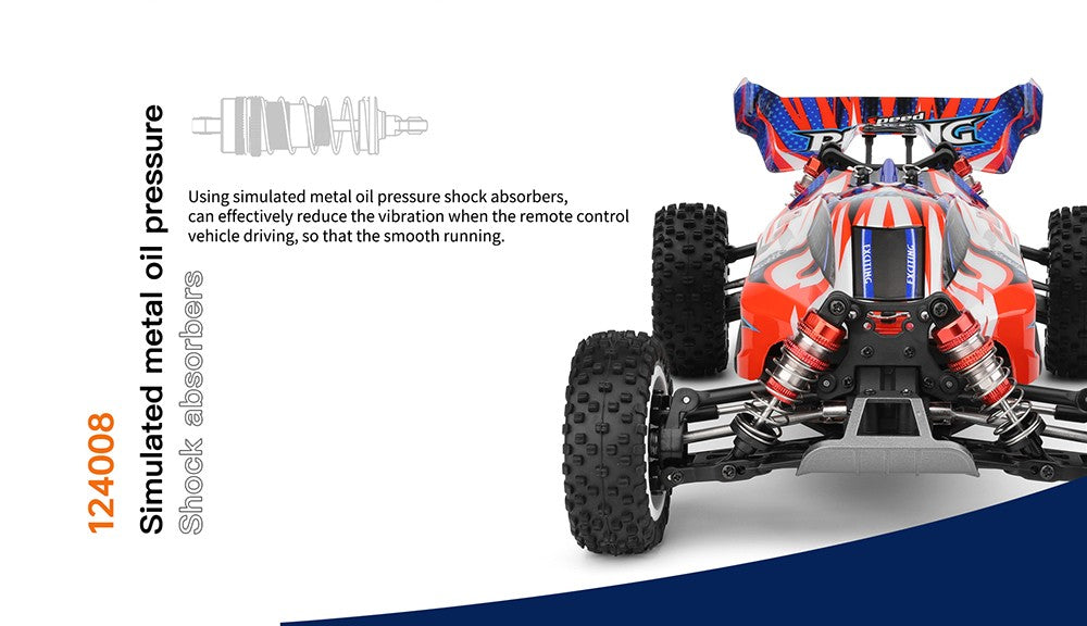 Wltoys 124008 RC závodné auto 60 km/h 1300mAh - 2 batérie