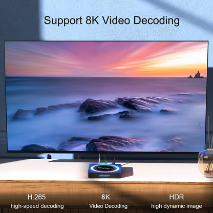 X88 Pro 13 Android 13 TV Box, RK3528 Quad-core, 2GB RAM 16GB ROM, Support 8K Video Decoding, Bluetooth 5.0, WiFi 6, 1*USB3.0, 1*USB2.0, 1*HDMI, 1*RJ451, 1*Micro SD Card