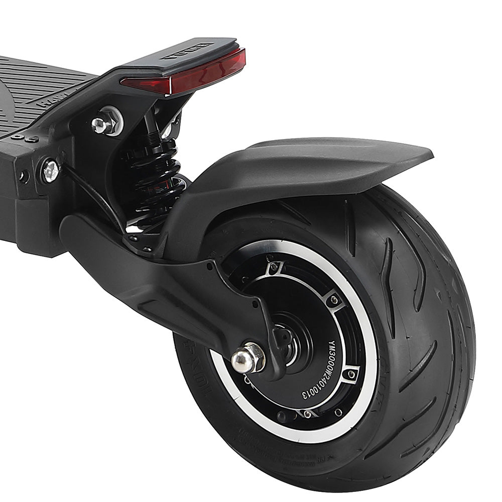 YUME HAWK Pro Electric Scooter, 10x4.5" Tubeless Road Tires 3000W*2 Motor 60V 30Ah Battery 80km/h Max Speed 100km Max Range 3 Gears Shift System Disc Brake Adjustable Hydraulic Suspension NFC APP Control
