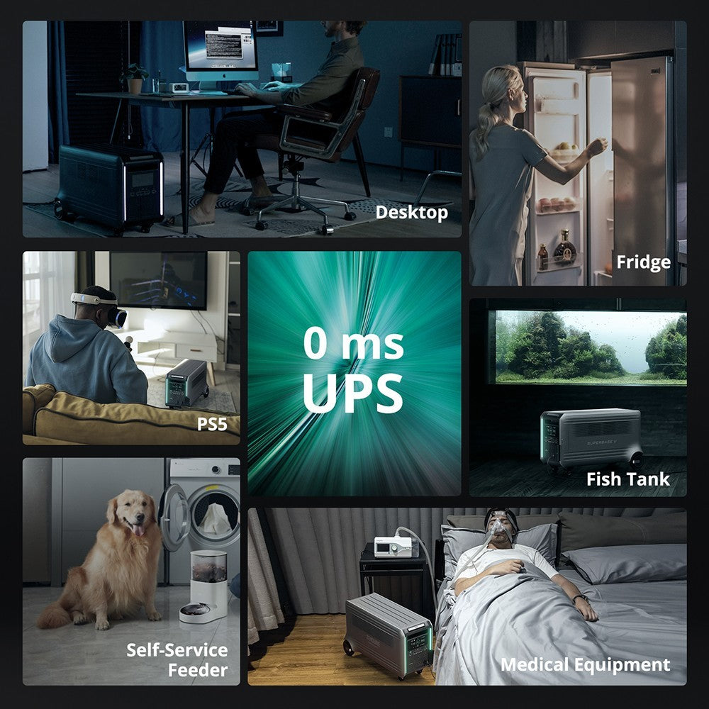 Prenosná elektráreň ZENDURE SuperBase V4600, 4608Wh LiFePO4 batéria, 3800W AC výstup, rozširuje sa na 46080Wh, 120V/240V dvojité napätie, 16 výstupov, 3000W solárny vstup, ovládanie cez aplikáciu.